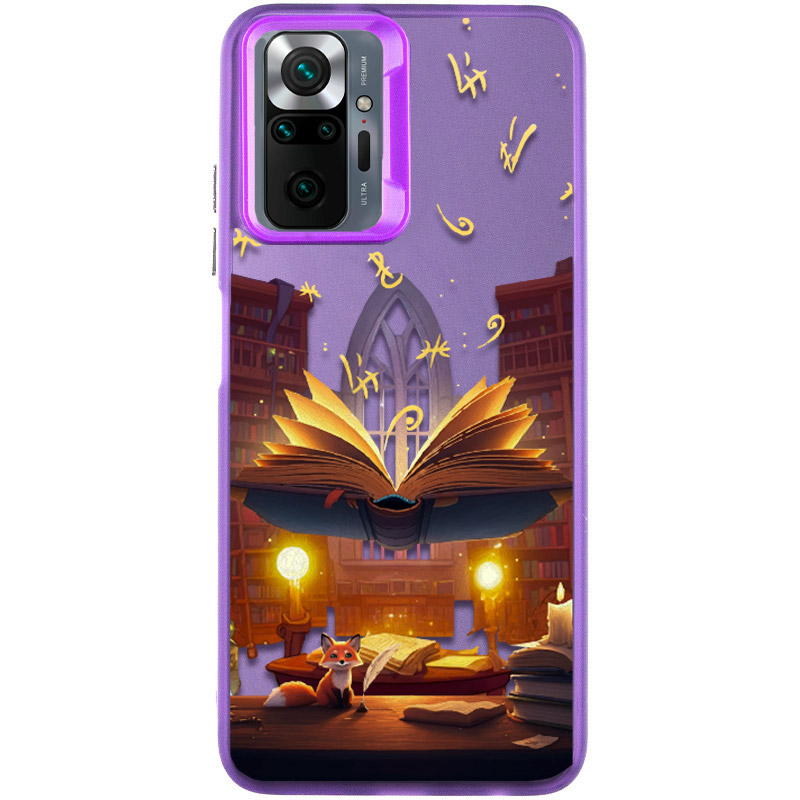 TPU+PC чехол TakiTaki Fantasy magic glow для Xiaomi Redmi Note 10s (Libraby - Purple)