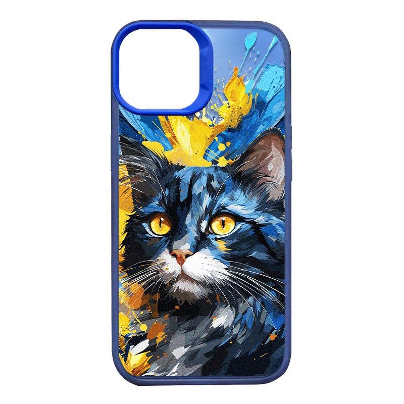 TPU+PC чохол TakiTaki Magic glow для Apple iPhone 13 (6.1") (Cat / Blue)