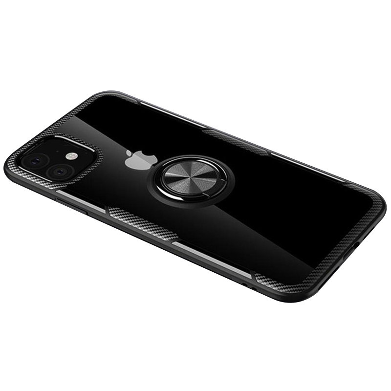 TPU+PC чохол Deen CrystalRing під магнітний тримач для Apple iPhone 12 mini (Безбарвний / чорний)