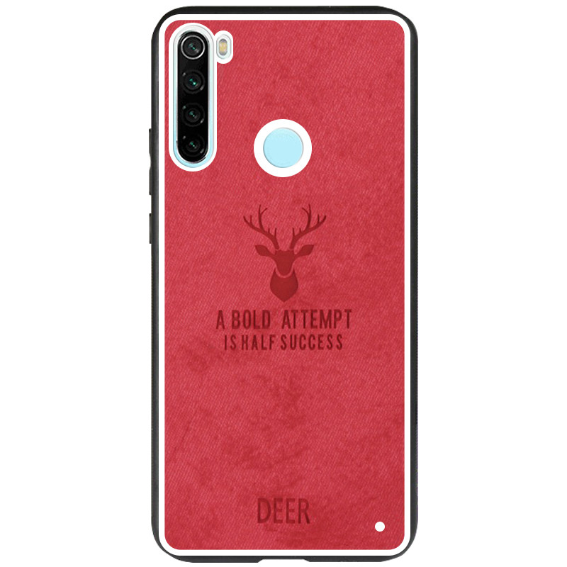 TPU+Textile чехол Deer для Xiaomi Redmi Note 8 / Note 8 2021 (Красный)