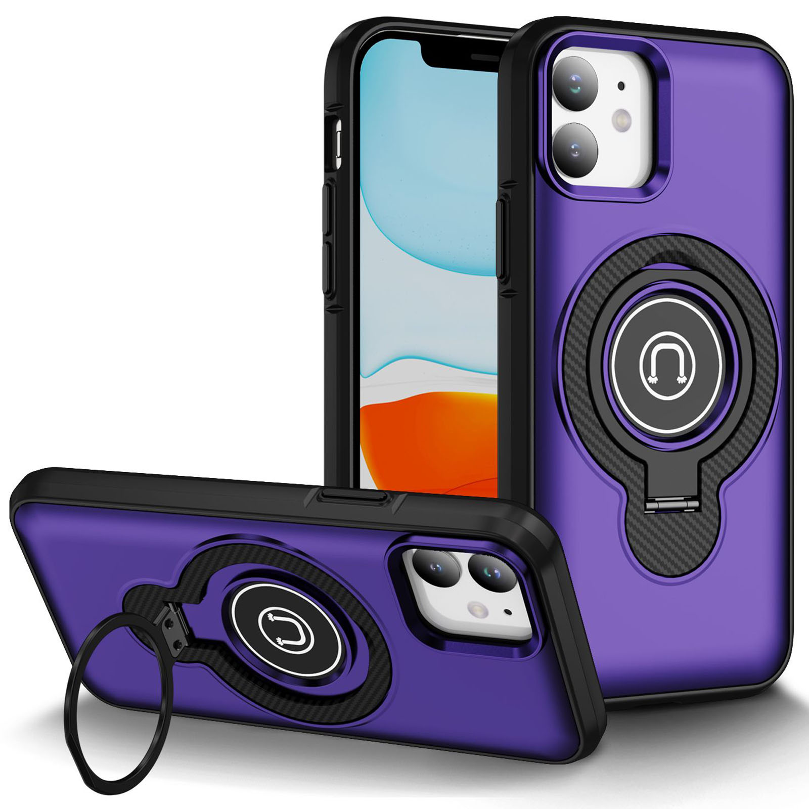 TPU+Textured PC Magnet для Apple iPhone 11 / XR (6.1") (Purple)