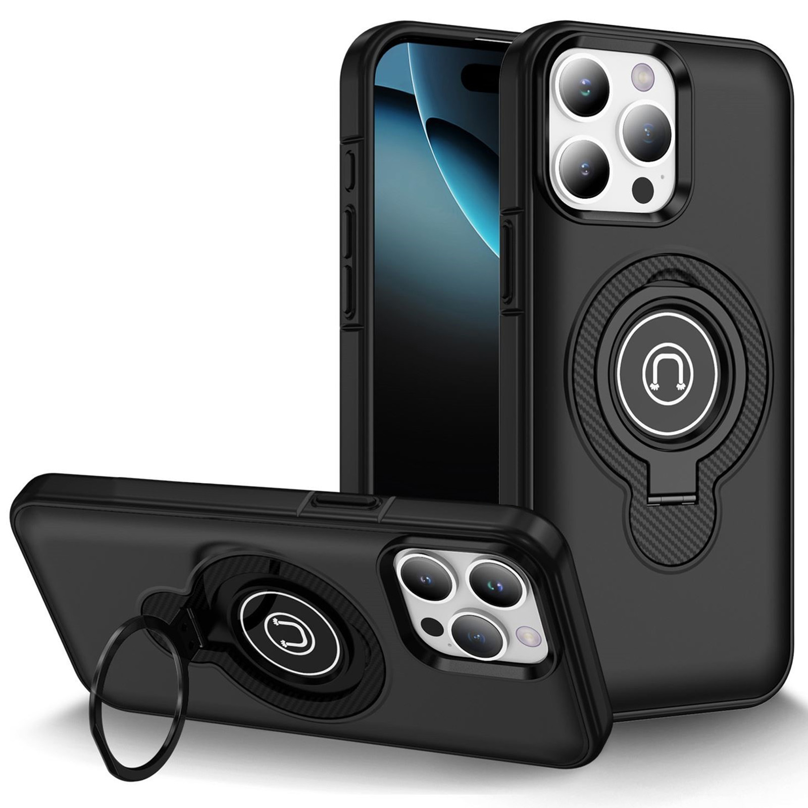 TPU+Textured PC Magnet для Apple iPhone 12 Pro Max (Black)