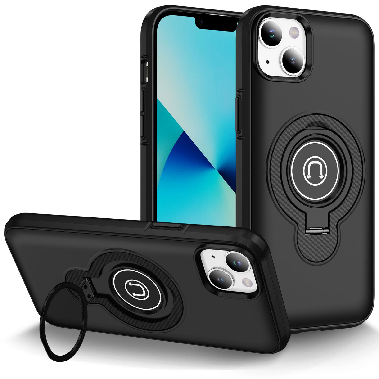 TPU+Textured PC Magnet для Apple iPhone 13 / 14 (6.1") (Black)