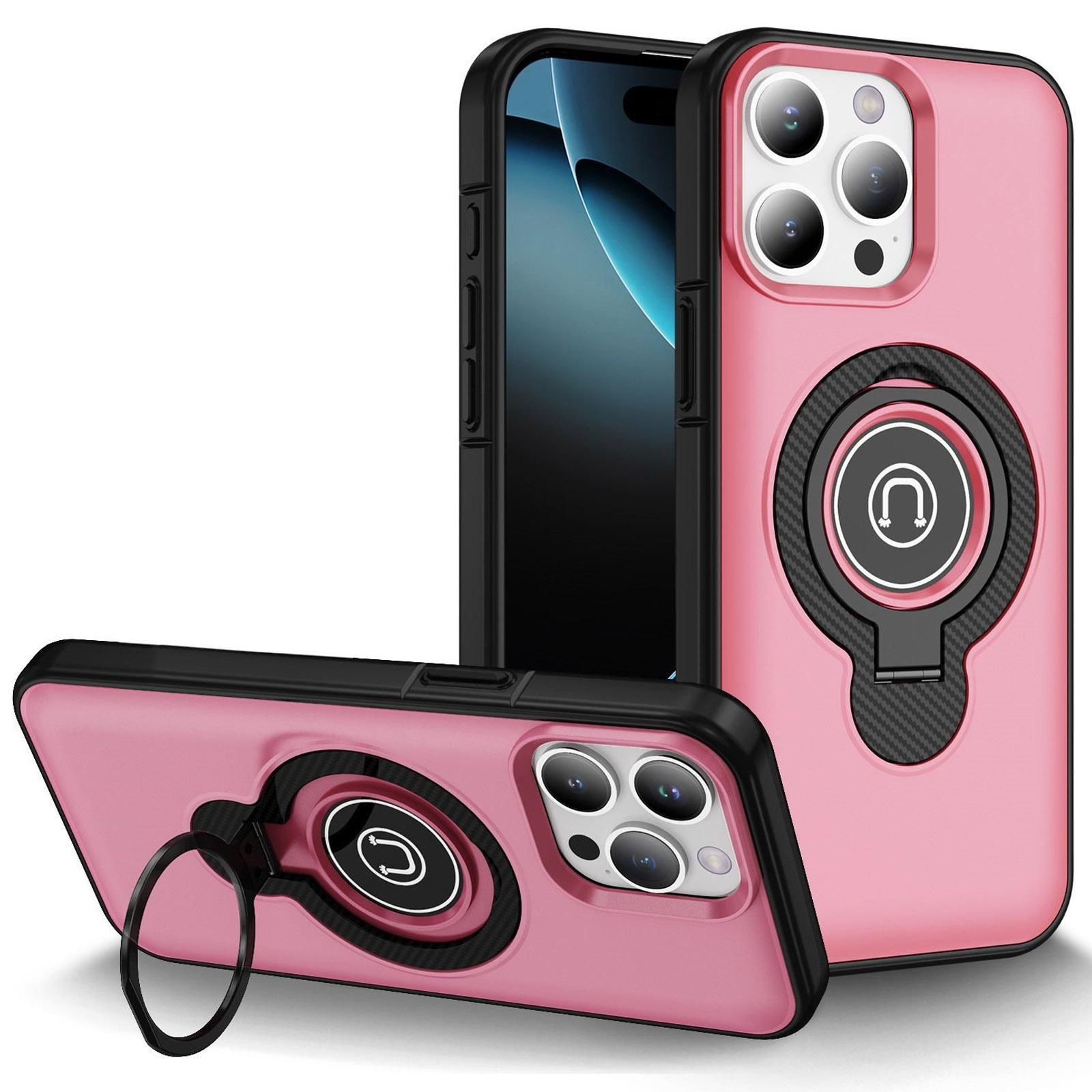 TPU+Textured PC Magnet для Apple iPhone 13 Pro Max (6.7") (Pink)