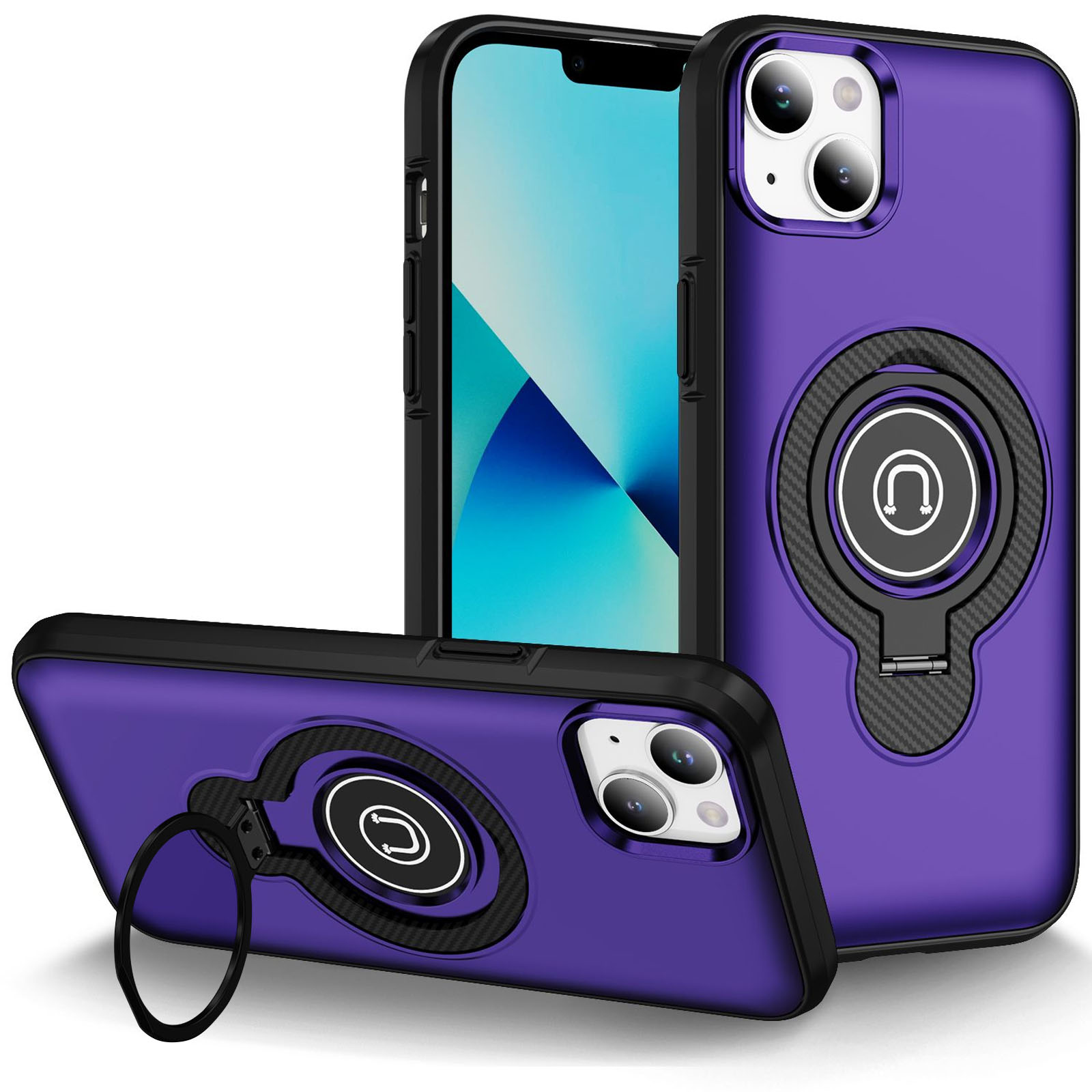 TPU+Textured PC Magnet для Apple iPhone 15 (6.1") (Purple)