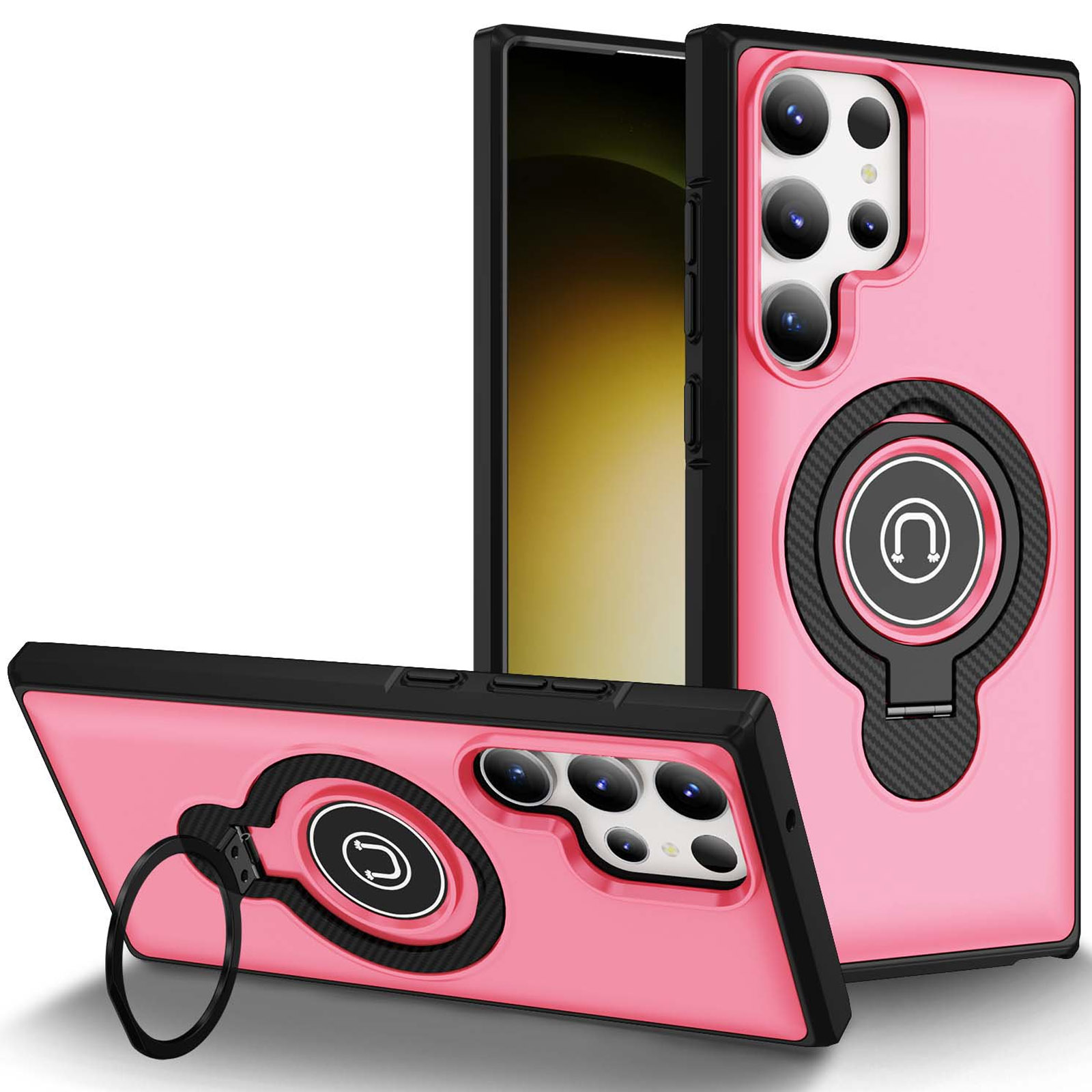 TPU+Textured PC Magnet для Samsung Galaxy S23 Ultra (Pink)