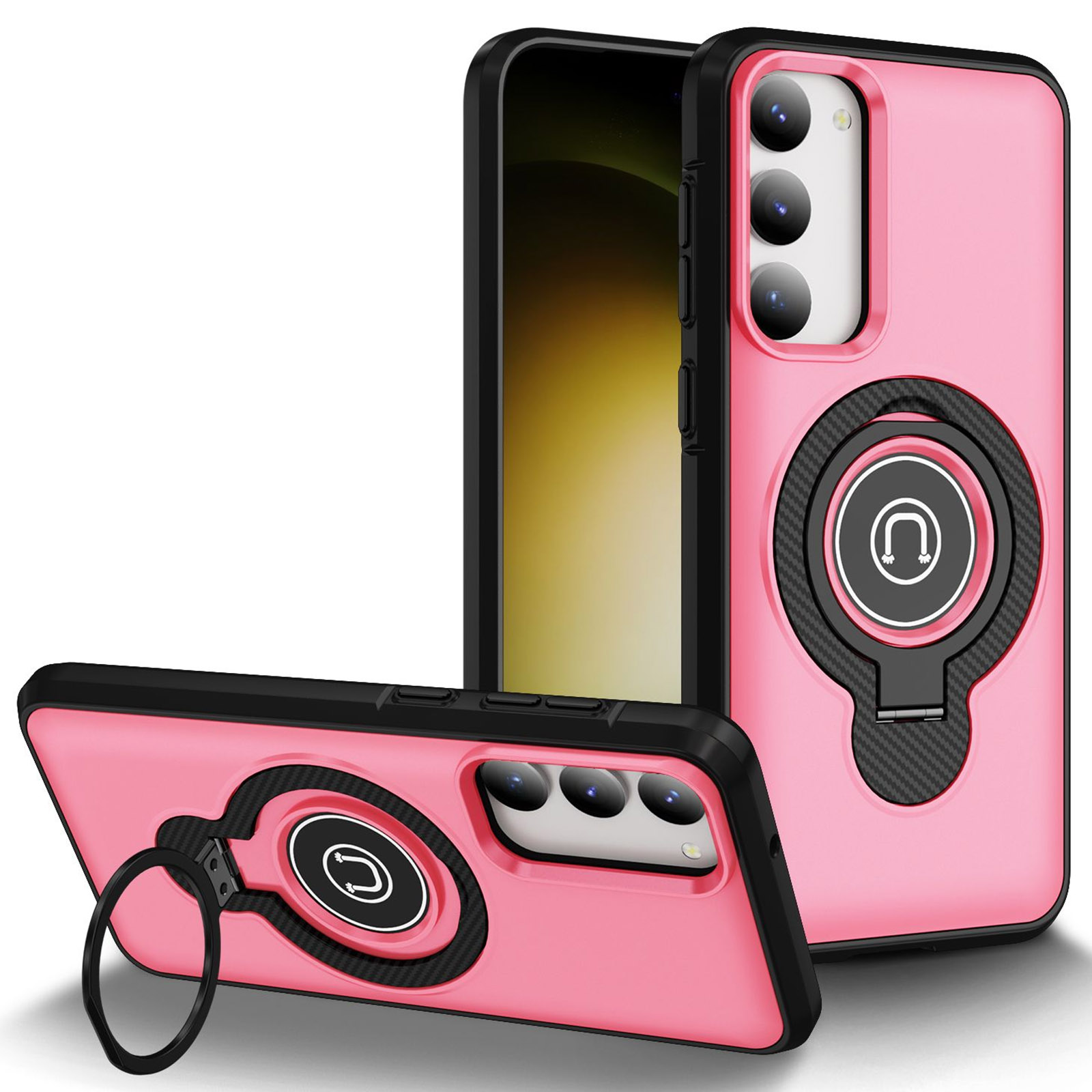 TPU+Textured PC Magnet для Samsung Galaxy S23+ (Pink)
