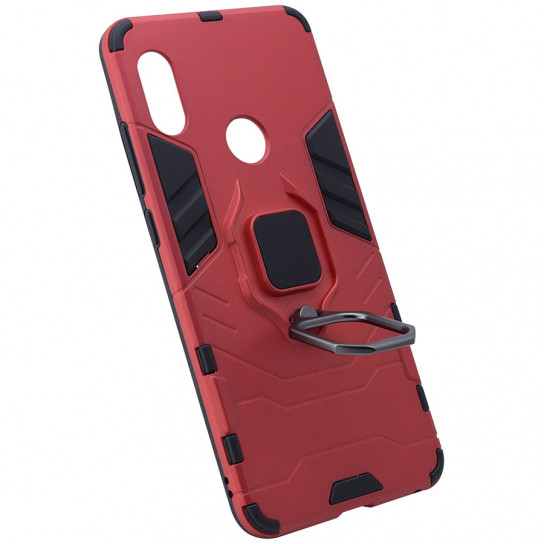 Ударопрочный чехол Transformer Ring for Magnet для Xiaomi Redmi Note 5 Pro/Note 5 (DC) (Красный / Dante Red)