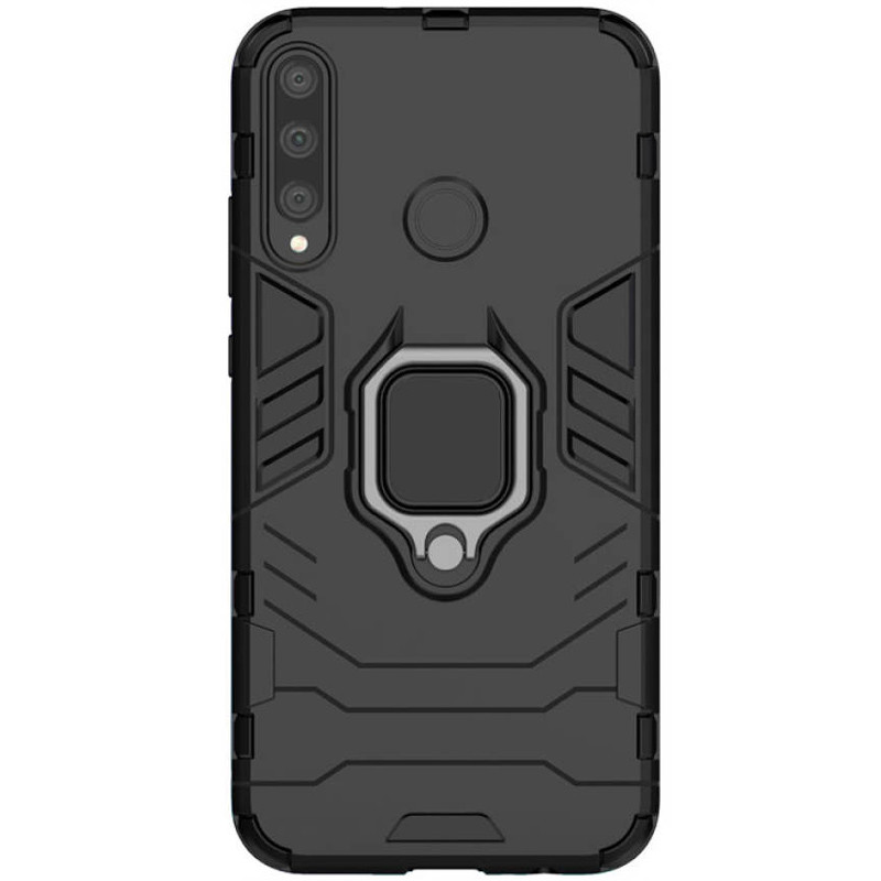 Ударопрочный чехол Transformer Ring for Magnet для Huawei P40 Lite E / Y7p (2020) (Черный / Soul Black)