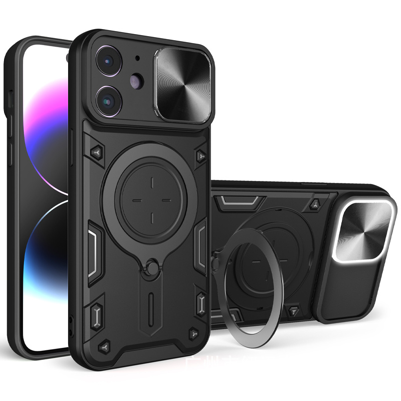 Удароміцний чохол Bracket case with Magnetic для Apple iPhone 11 (6.1") (Black)