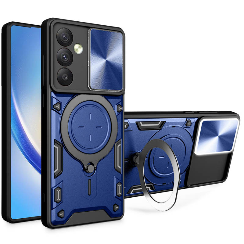 Удароміцний чохол Bracket case with Magnetic для Samsung Galaxy M55 (Blue)