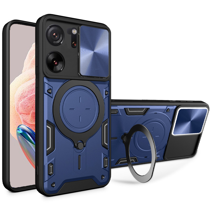 Ударопрочный чехол Bracket case with Magnetic для Xiaomi 13T / 13T Pro (Blue)