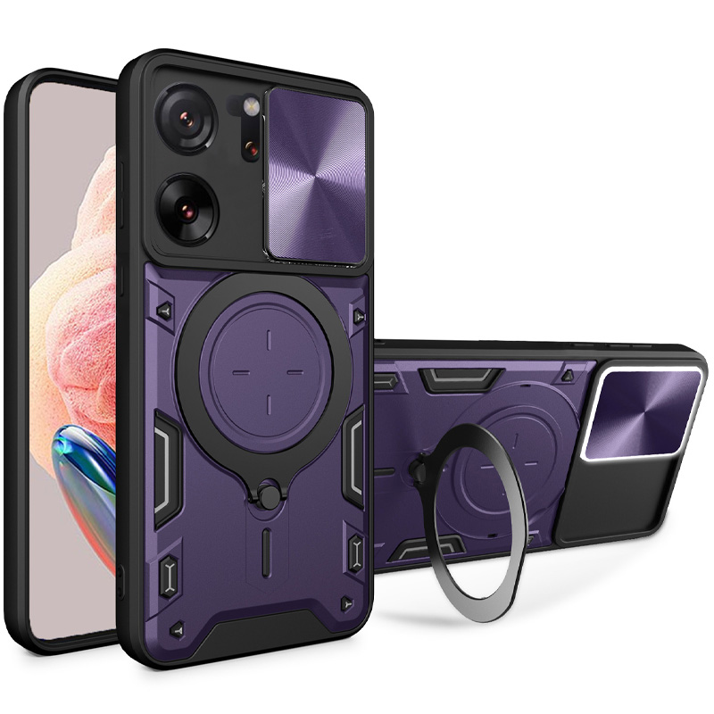 Ударопрочный чехол Bracket case with Magnetic для Xiaomi 13T / 13T Pro (Purple)