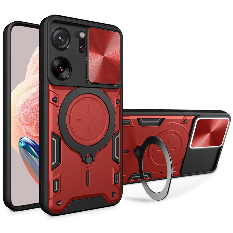 Ударопрочный чехол Bracket case with Magnetic для Xiaomi 13T / 13T Pro (Red)
