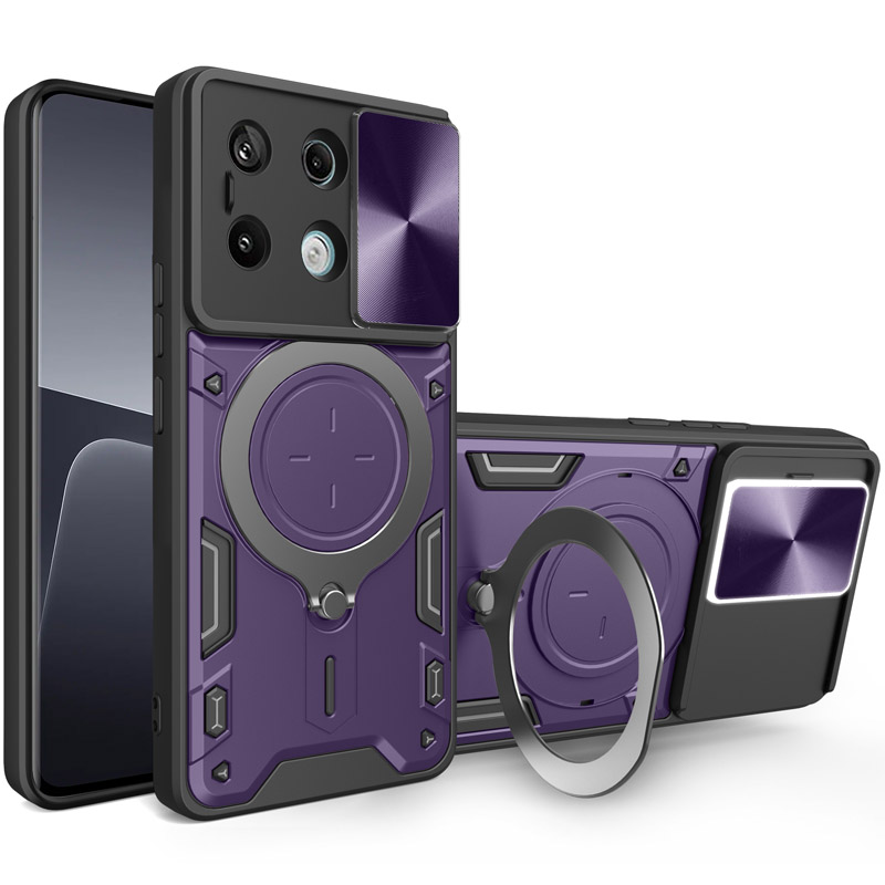 Удароміцний чохол Bracket case with Magnetic для Xiaomi Poco X6 (Purple)