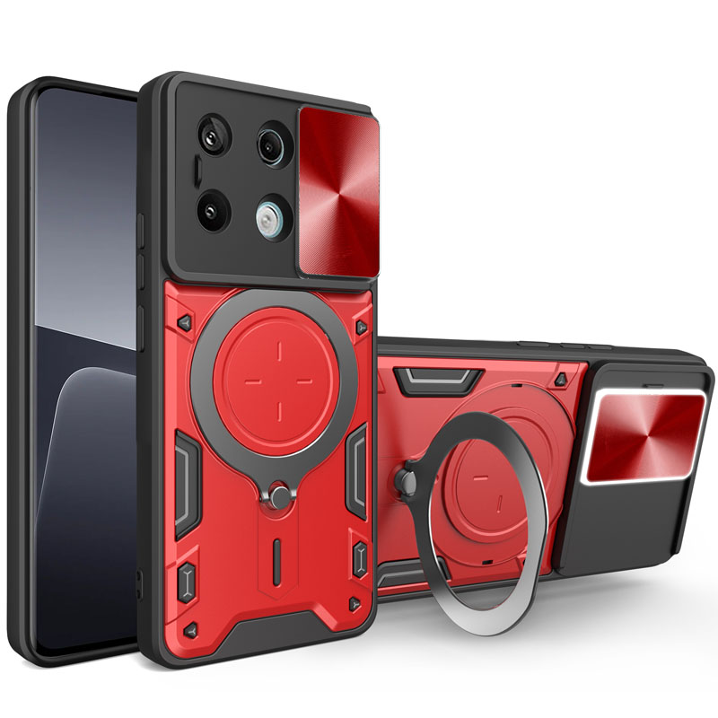 Удароміцний чохол Bracket case with Magnetic для Xiaomi Poco X6 (Red)