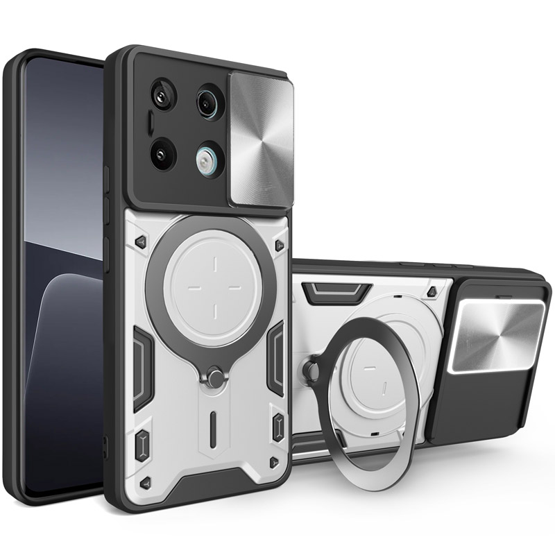 Удароміцний чохол Bracket case with Magnetic для Xiaomi Poco X6 (Silver)