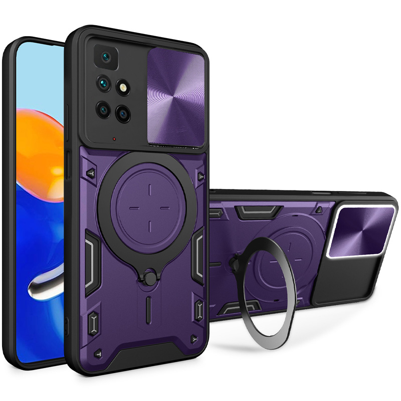 Ударопрочный чехол Bracket case with Magnetic для Xiaomi Redmi 10 (Purple)