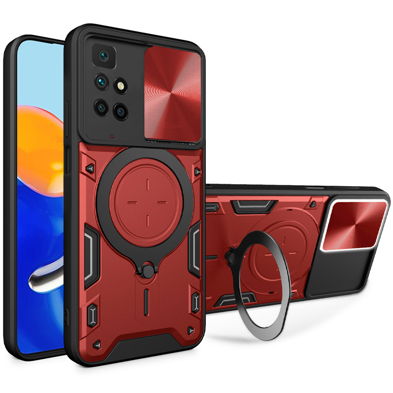 Ударопрочный чехол Bracket case with Magnetic для Xiaomi Redmi 10 (Red)