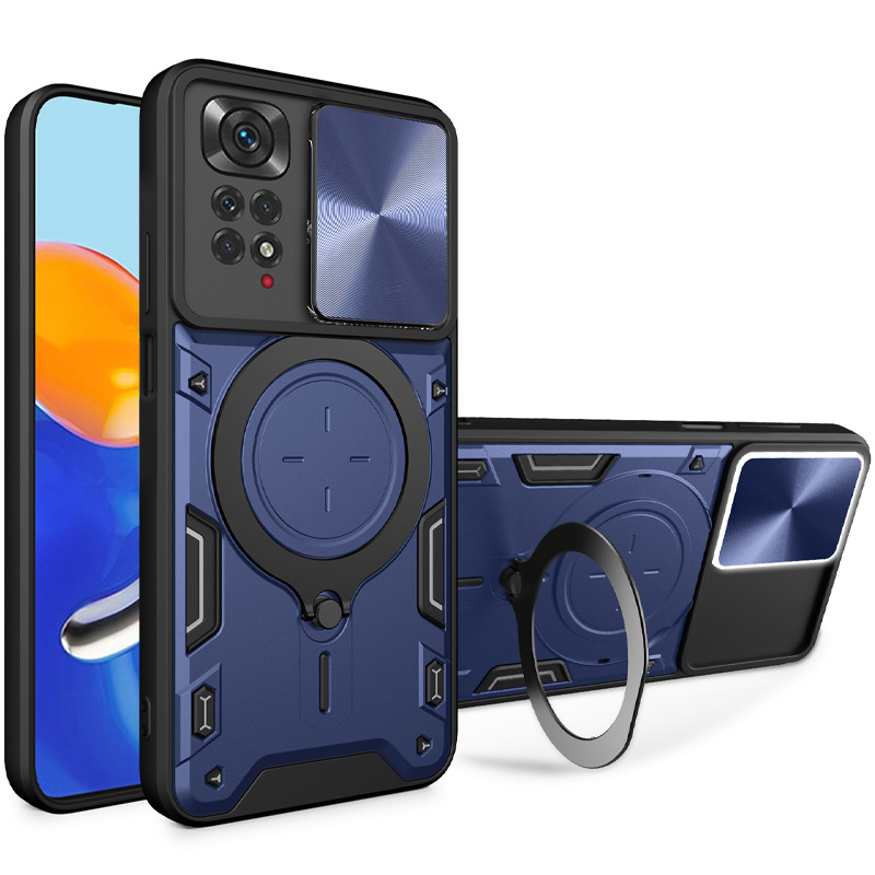 Ударопрочный чехол Bracket case with Magnetic для Xiaomi Redmi Note 11 Pro 4G/5G / 12 Pro 4G (Blue)