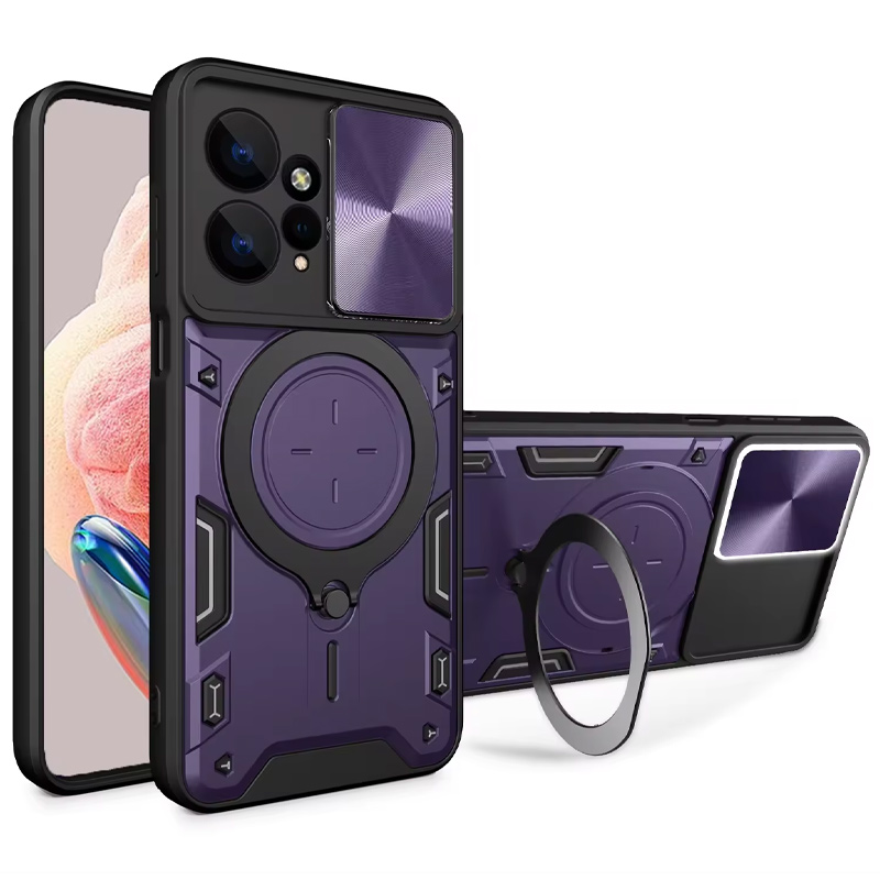 Ударопрочный чехол Bracket case with Magnetic для Xiaomi Redmi Note 12 4G (Purple)