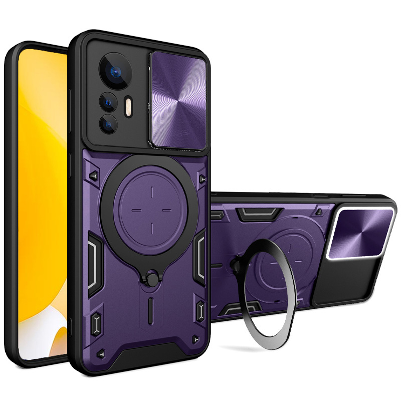 Удароміцний чохол Bracket case with Magnetic для Xiaomi Redmi Note 12S (Purple)