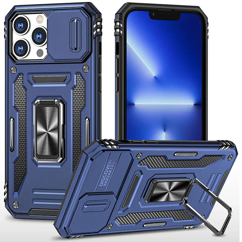 Ударопрочный чехол Camshield Army Ring для Apple iPhone 14 Pro Max (6.7") (Синий / Navy)