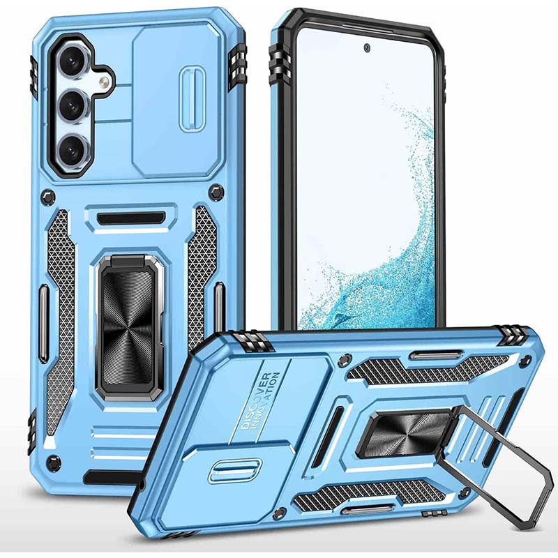 Удароміцний чохол Camshield Army Ring для Samsung Galaxy A35 (Блакитний / Light Blue)