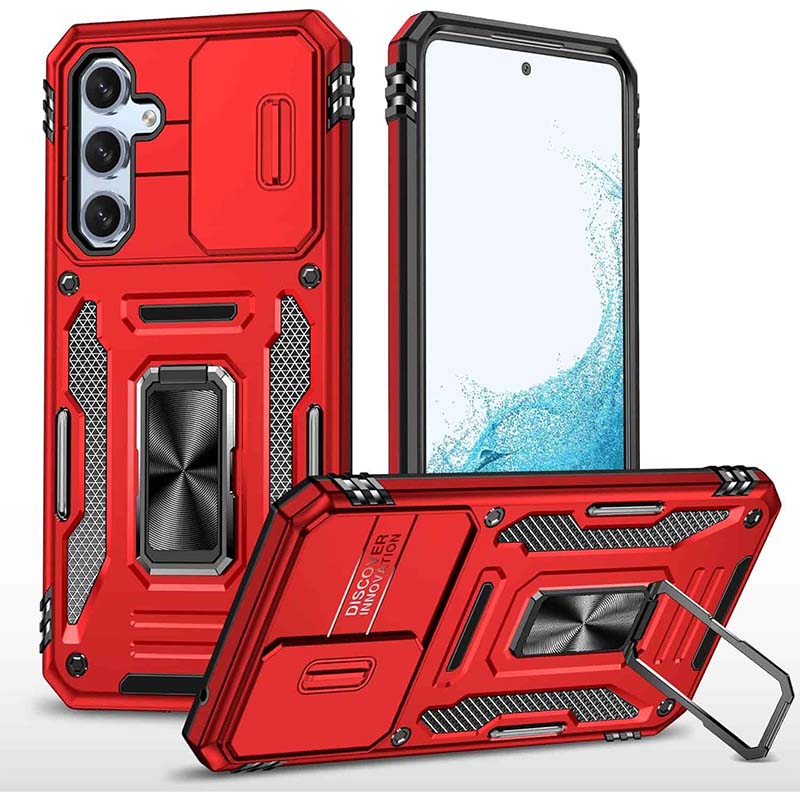 Ударопрочный чехол Camshield Army Ring для Samsung Galaxy A35 / A55 (Красный / Red)