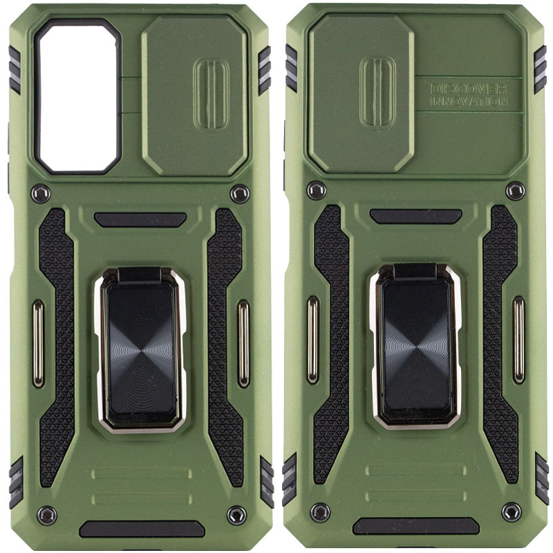 Ударопрочный чехол Camshield Army Ring для Xiaomi Redmi 10 (Оливковый / Army Green)