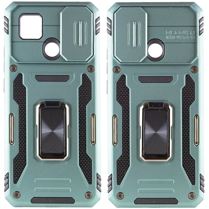 Ударопрочный чехол Camshield Army Ring для Xiaomi Redmi 9C / 10A (Зеленый / Light Green)