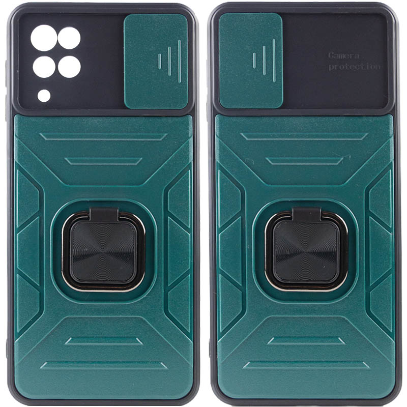 Ударопрочный чехол Camshield Flash Ring для Samsung Galaxy A12 / M12 (Green)