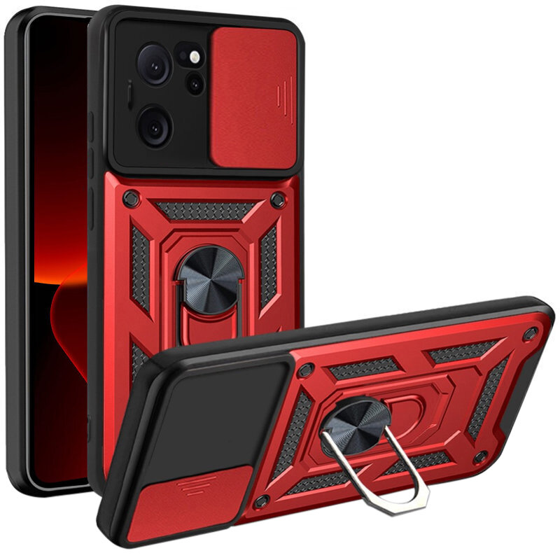 Ударопрочный чехол Camshield Serge Ring для Xiaomi 13T / 13T Pro (Красный)