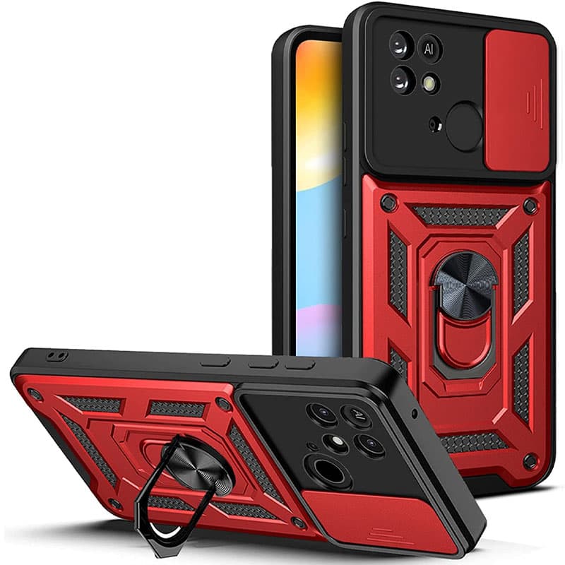 Ударопрочный чехол Camshield Serge Ring для Xiaomi Poco C40 (Красный)