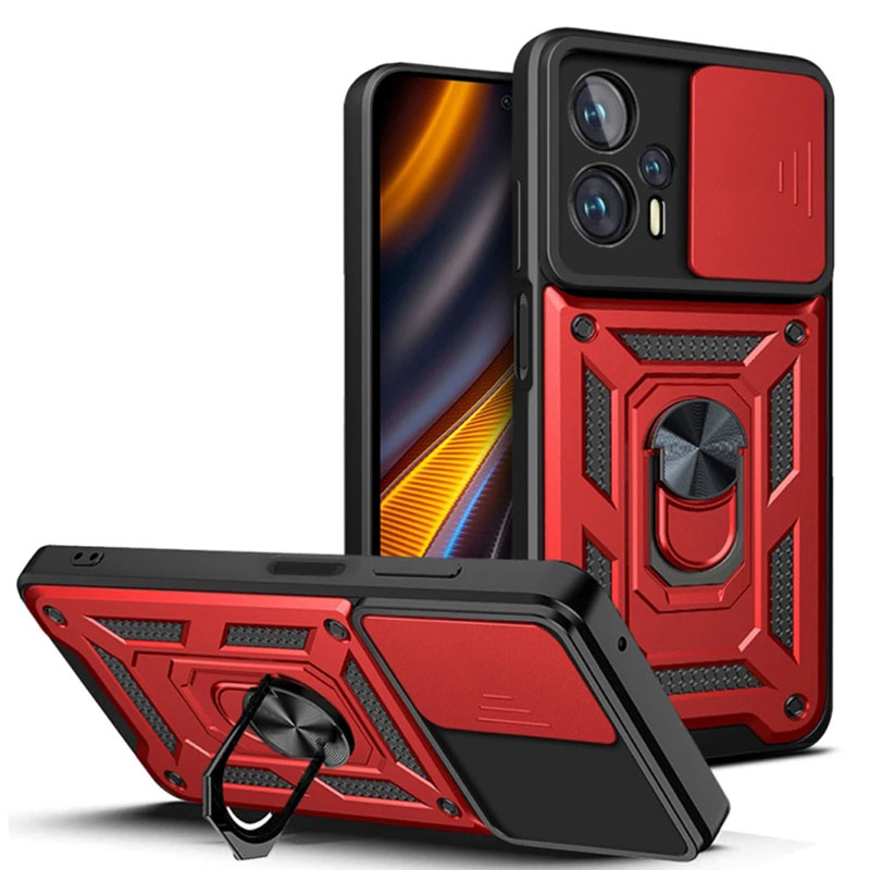 Ударопрочный чехол Camshield Serge Ring для Xiaomi Poco X4 GT (Красный)