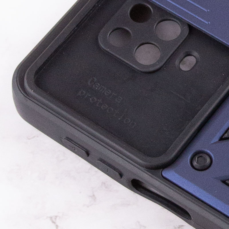 Купить Ударопрочный чехол Camshield Serge Ring for Magnet для Xiaomi Redmi Note 9s / Note 9 Pro / 9 Pro Max Синий (горизонт. шторка) на onecase.com.ua