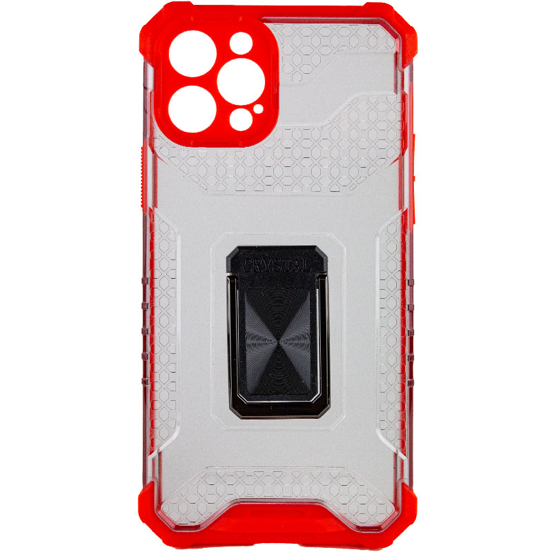 Ударопрочный чехол Transformer CrystalRing для Apple iPhone 12 Pro Max (6.7") (Красный)