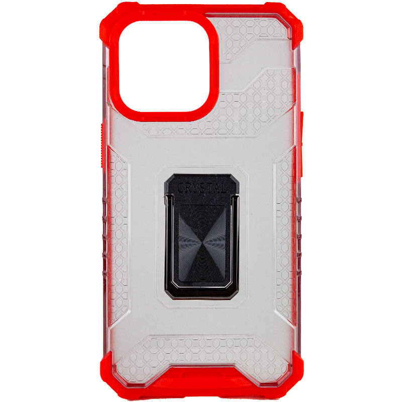 Ударопрочный чехол Transformer CrystalRing для Apple iPhone 13 Pro Max (6.7") (Красный)