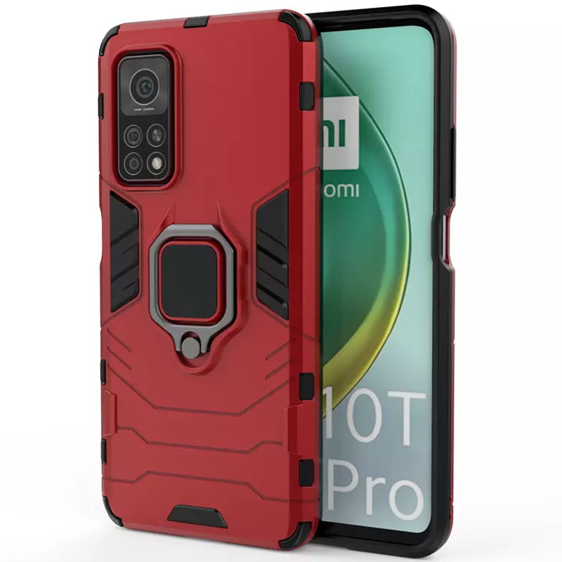 Ударопрочный чехол Transformer Ring for Magnet для Xiaomi Redmi Note 11S (Красный / Dante Red)