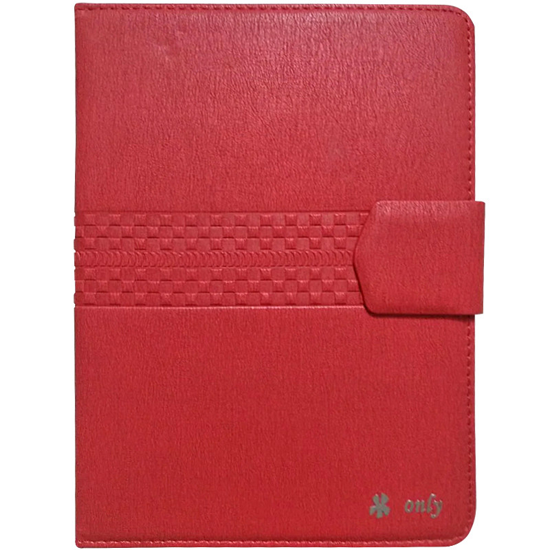 Универсальный чехол книжка Only с тиснением для планшета 7-8" (Красный)