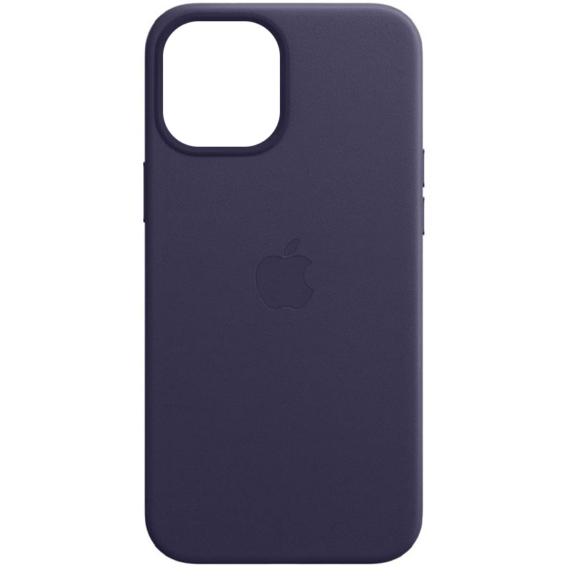 Кожаный чехол Leather Case (AAA) with MagSafe для Apple iPhone 12 Pro / 12 (6.1") (Deep Violet)