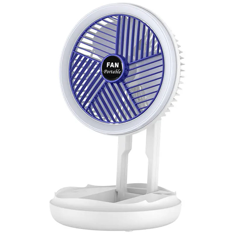 Настольный складной вентилятор Folding Fan 2in1 with Night Light (White)
