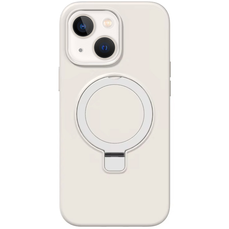 Чехол Silicone Case Full Protective NO LOGO with Ring для Apple iPhone 13 / 14 (6.1") (White)