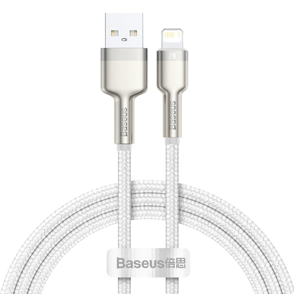 Дата кабель Baseus Cafule Series Metal USB to Lightning 2.4A (1m) (CALJK-A0) (White)