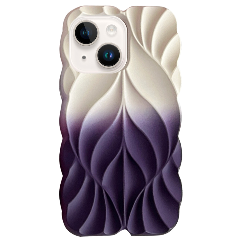 TPU чехол Leaf для Apple iPhone 15 (6.1") (White / Purple)