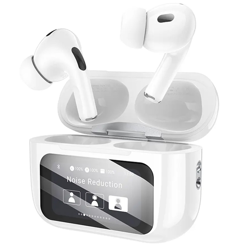 Беспроводные TWS наушники Borofone BW76 Brocade with Touch Screen and ANC (White)