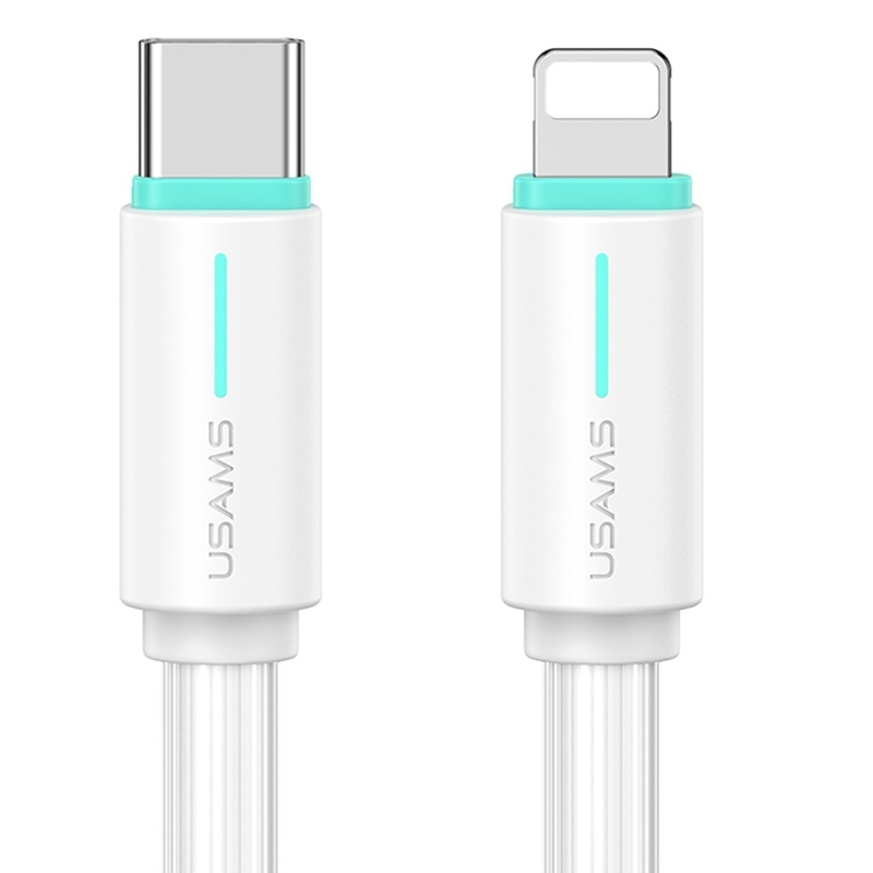 Дата кабель Usams US-SJ735 Bicolor Charging YR Ser. Type-C to Lightning 30W (1m) (White)