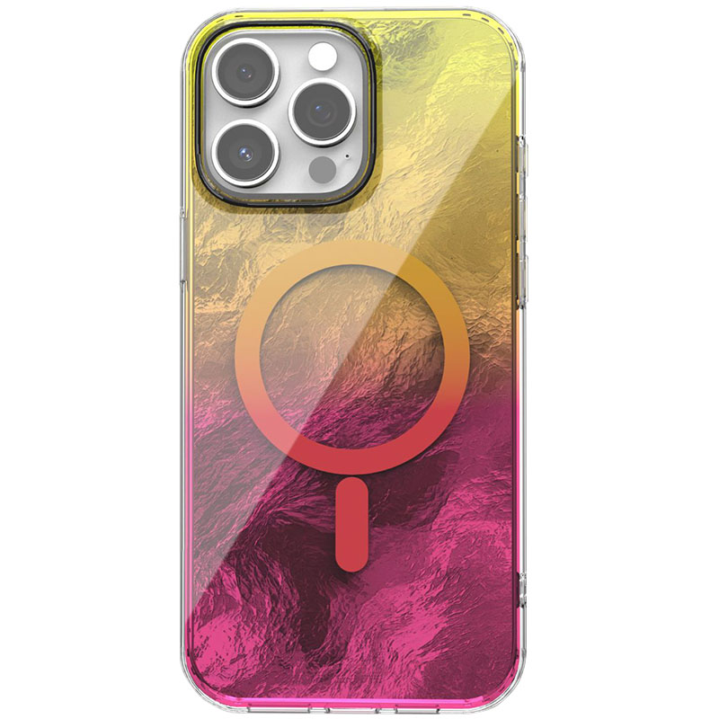 Чехол TPU Shiny Mountain (MagFit) для Apple iPhone 13 Pro (6.1") (Yellow / Pink)