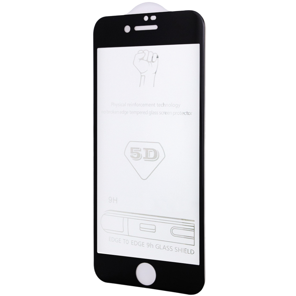 Защитное стекло 5D Hard (full glue) (тех.пак) для Apple iPhone 6/6s (4.7") (Черный)
