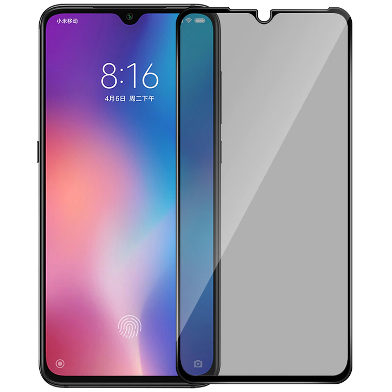 Фото Защитное стекло Privacy 5D (full glue) для Xiaomi Redmi 9 / Poco M3 / Note 9 4G / Redmi 9T (1 цвет) на onecase.com.ua
